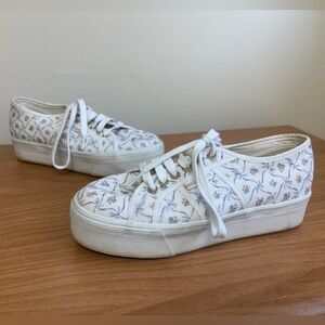 Superga x LoveShackFancy Platform Floral Sneakers Shoes US Size 8.5 EU Size 39.5